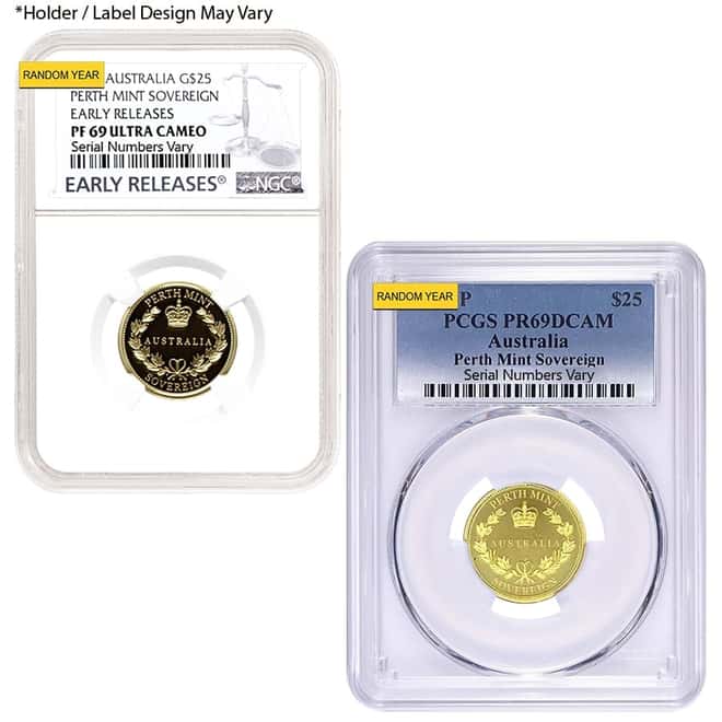 Australia Proof Gold Sovereign Perth Mint NGC / PCGS PF 69 (Random Year)