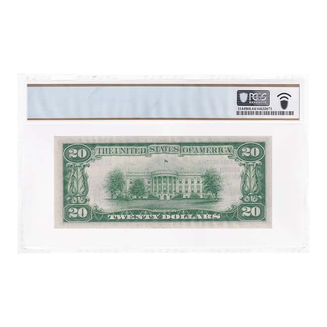 1929 $20 Type 2 San Francisco Anglo California National Bank Currency Note PCGS UNC 64