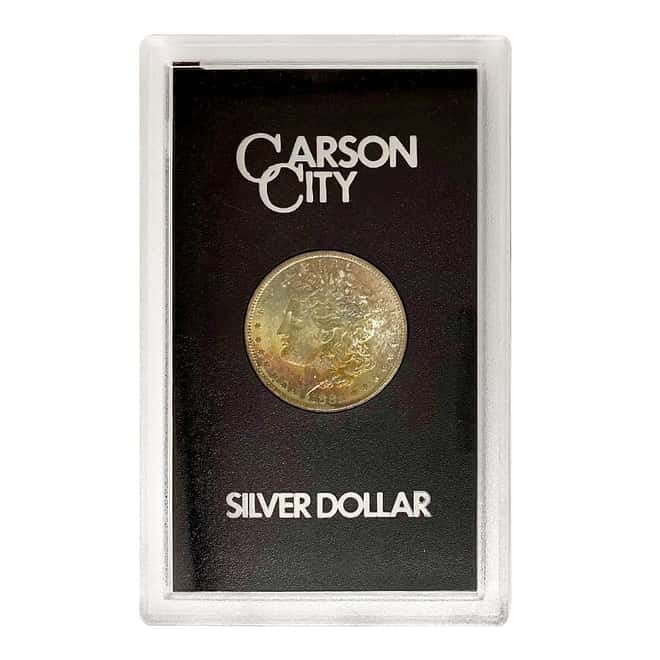 1882 CC Morgan Silver Dollar $1 BU GSA Rainbow Toned (w/Box)