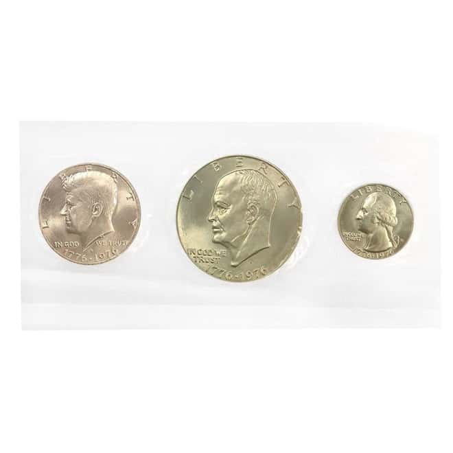 1976-S Bicentennial Silver Unc. 3-Coin Set (Red Envelope, w/COA)