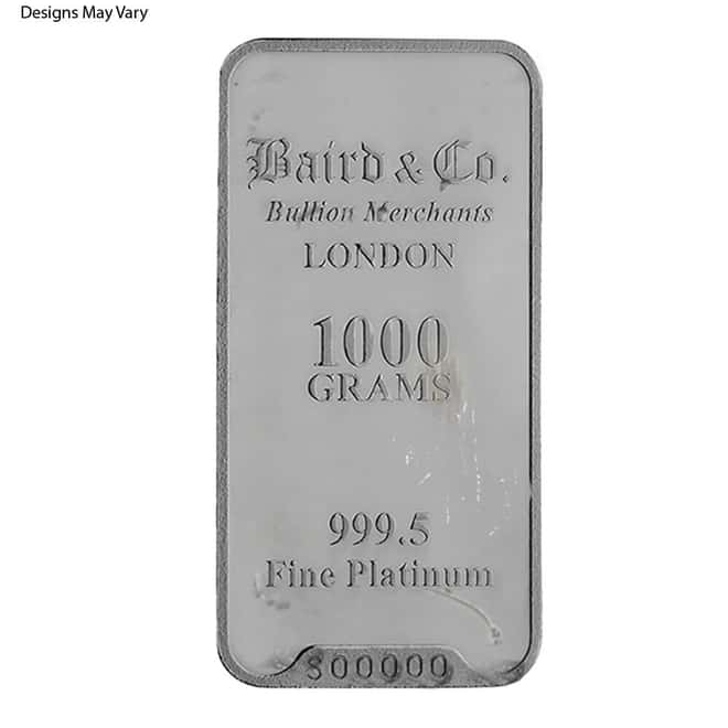 1 Kilo Generic Platinum Bar .9995 Fine (Secondary Market)
