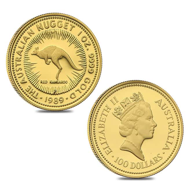1989 1.9 oz Proof Gold Australian Nugget 5-Coin Set