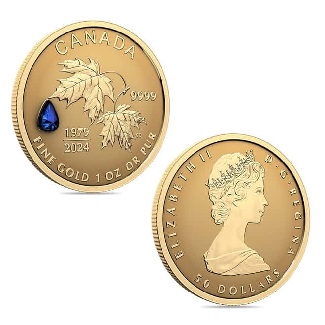 2024 Canada 1.4 oz Gold Maple Leaf 45th Ann. 4-Coin Set