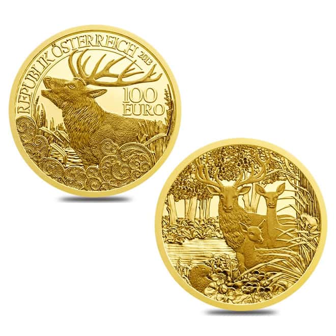 2013 - 2018 3 oz Austrian Gold Wildlife In Our Sights 6-Coin Proof Set