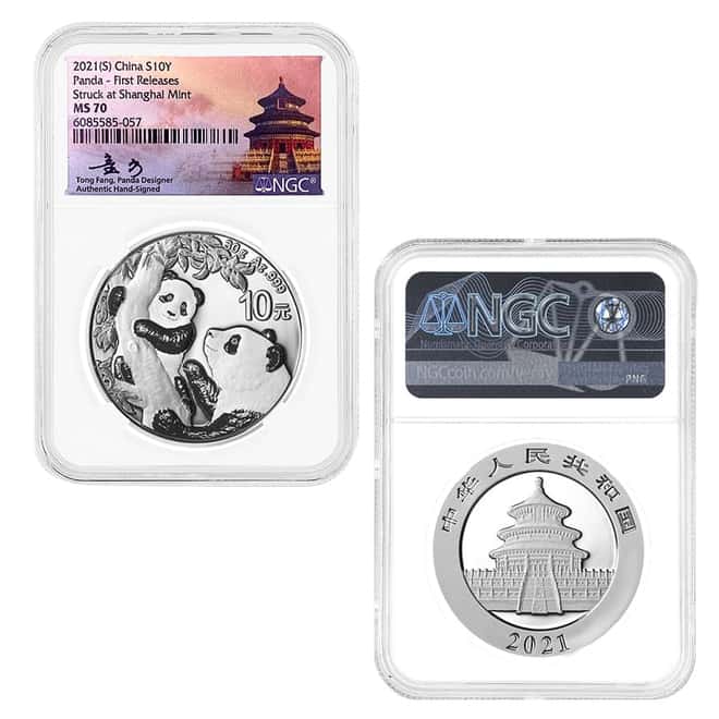 2021 China 30 gram Silver Panda 3-Coin Set NGC MS 70 FR