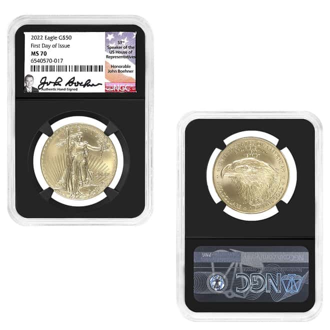 2022 1.85 oz Gold Eagle 4-Coin Set NGC MS 70 FD (Boehner Sign)