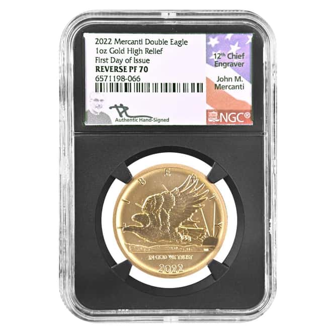2022 1 oz Gold Mercanti High Relief Double Eagle NGC RP 70 FD