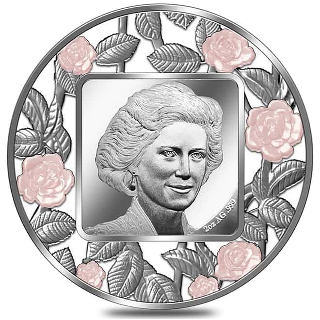 2022 2 oz Silver Lady Diana Filigree Coin Barbados .999 Fine (w/Box & COA)