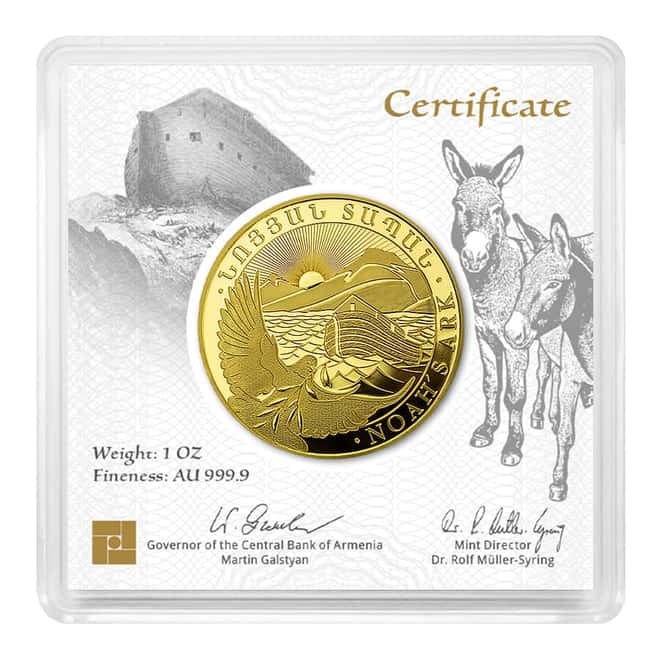 2023 Armenia 1 oz Gold Noah's Ark 50000 Dram Coin BU