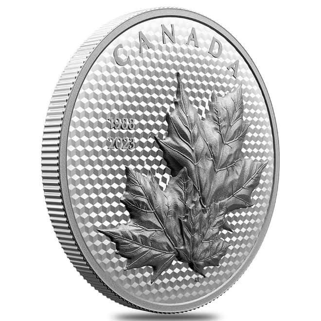2023 Canada 5 oz Maple Leaves in Motion Silver Coin .9999 Fine (w/Box & COA)