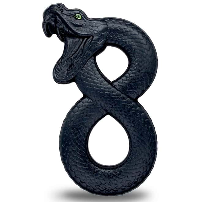 2023 Chad 2 oz Silver Figure Eight Black Mamba Coin Serial #4 Shaped High Relief (w/Box)