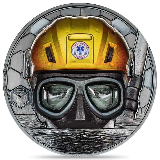 2023 Cook Islands 3 oz Proof Silver Real Heroes Coast Guard Coin