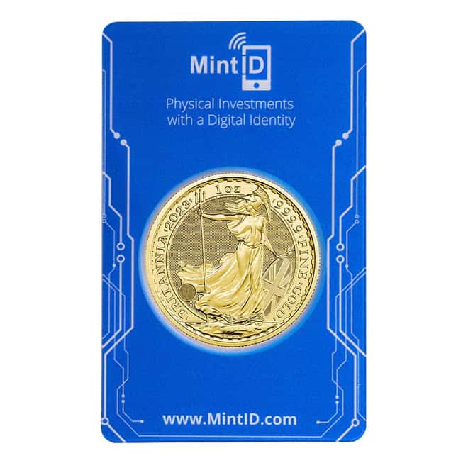 2023 Great Britain 1 oz Gold Britannia King Charles III BU (MintID NFC Scan Card)