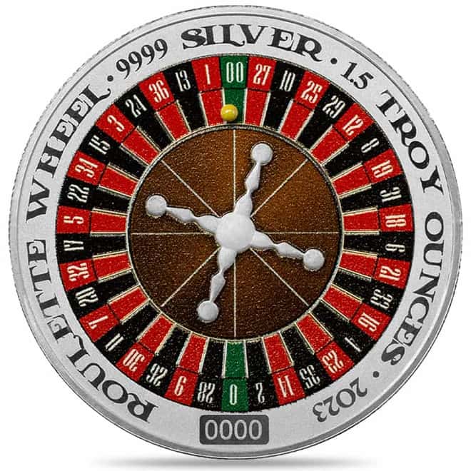 2023 Niue 1.5 oz Roulette Wheel Spinning Silver Coin