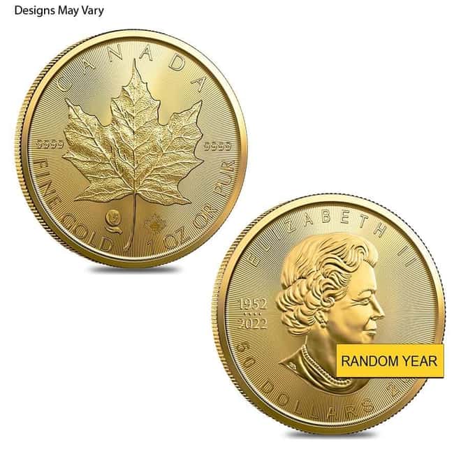 1 oz Canadian Gold Maple Leaf Single Sourced (Random Year)
