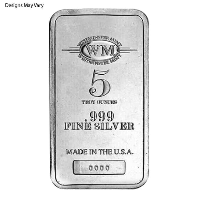 5 oz Generic Silver Bar .999 Fine