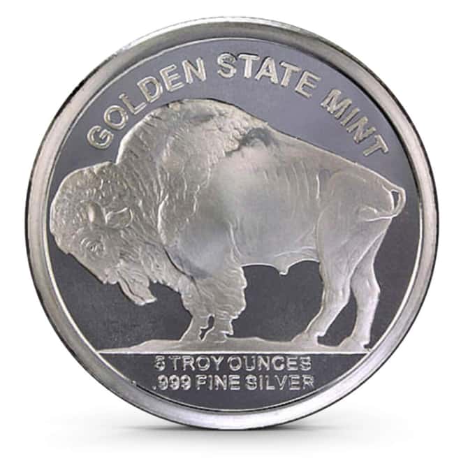 5 oz Silver Generic Rounds .999 Fine