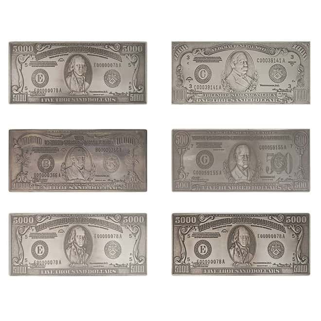 227 oz Silver Bill Bar 11-Piece Set .999 Fine (High Denomination)