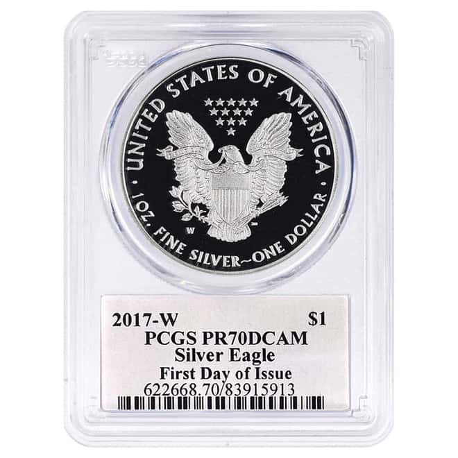2017-W 1 oz Proof Silver American Eagle PCGS PF 70 DCAM FDOI