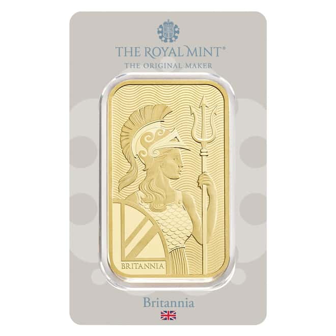 100 Gram Britannia Gold Bar .9999 Fine (in Assay)