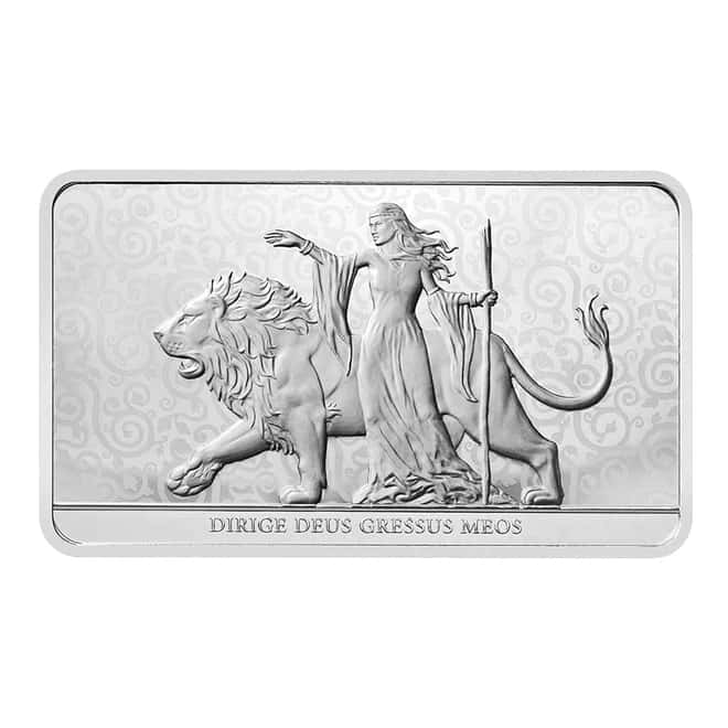 100 oz Great Britain Una and the Lion Landscape Silver Bar