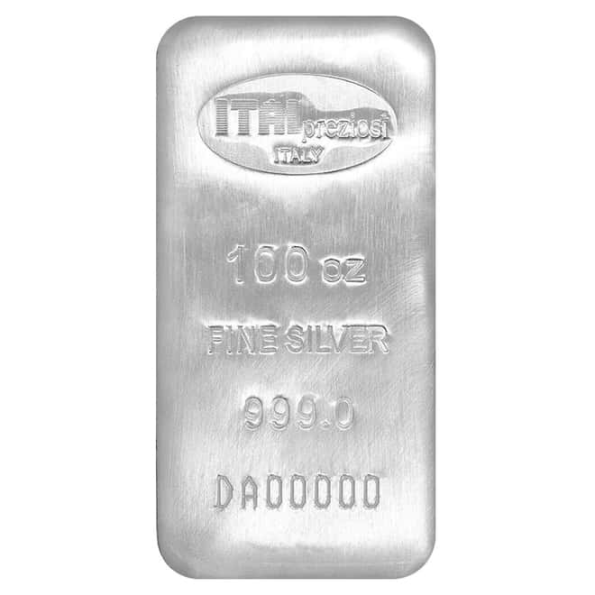 100 oz Italpreziosi Italian Silver Cast Bar .999 Fine