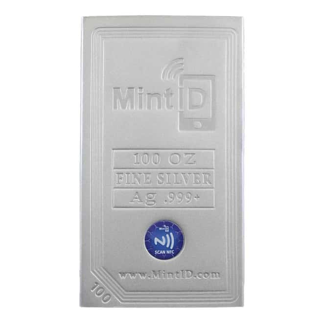 100 oz MintID Silver Bar .999+ Fine (NFC Scan Authentication)