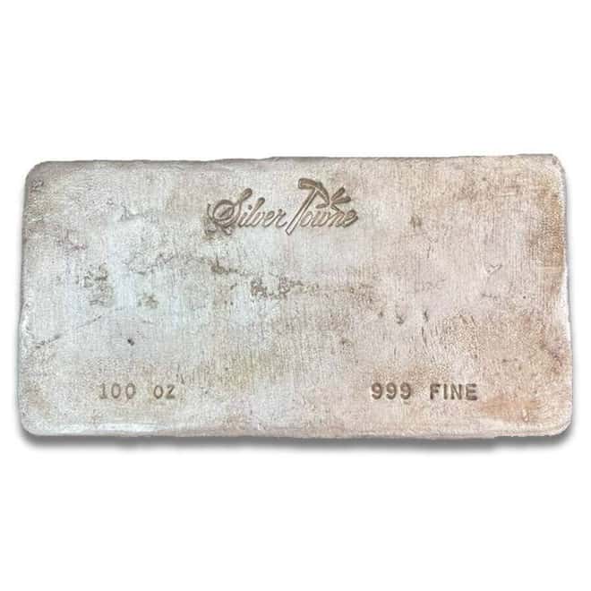 100 oz SilverTowne Vintage Silver Bar .999 Fine (Serial Absent Variation)