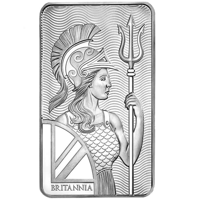 NO SEAL - 10 oz Britannia Silver Bar .999 Fine