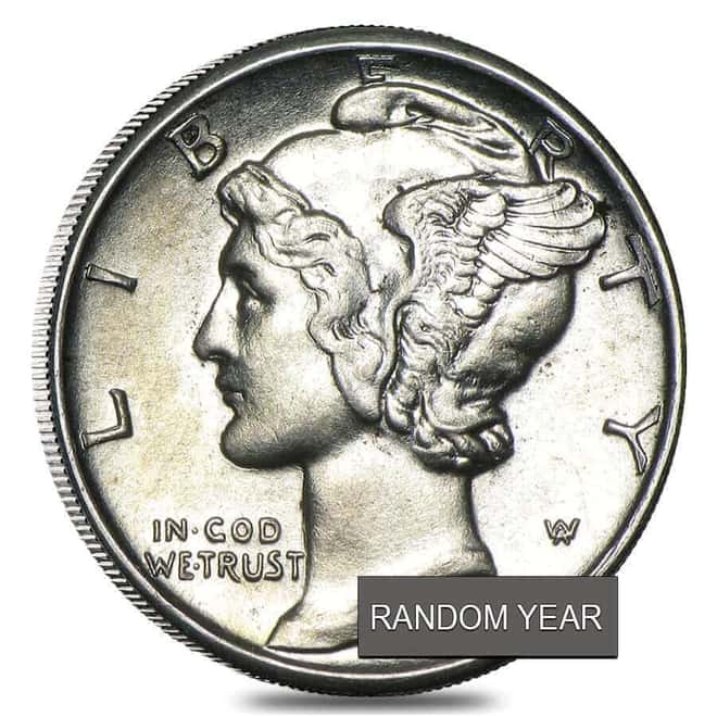 10C Mercury Dime 90% Silver Coin BU