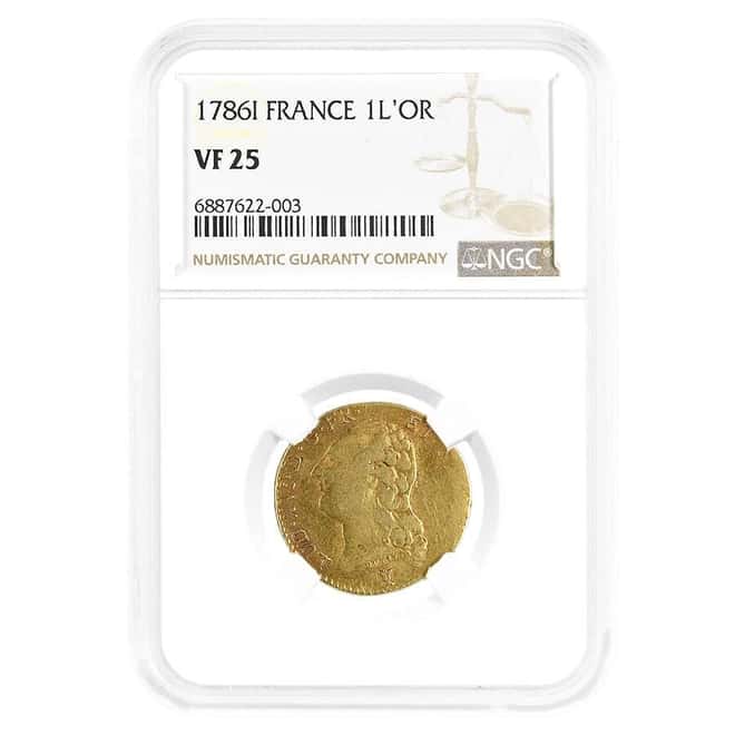 1786 I France 1 Louis D'or Gold Coin NGC VF 25