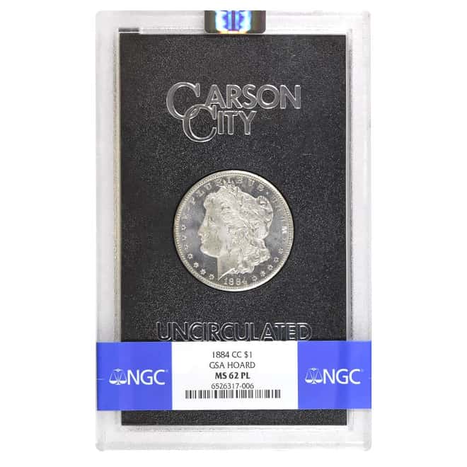 1884-CC Morgan Silver Dollar $1 NGC MS 62 PL GSA (w/Box & COA)