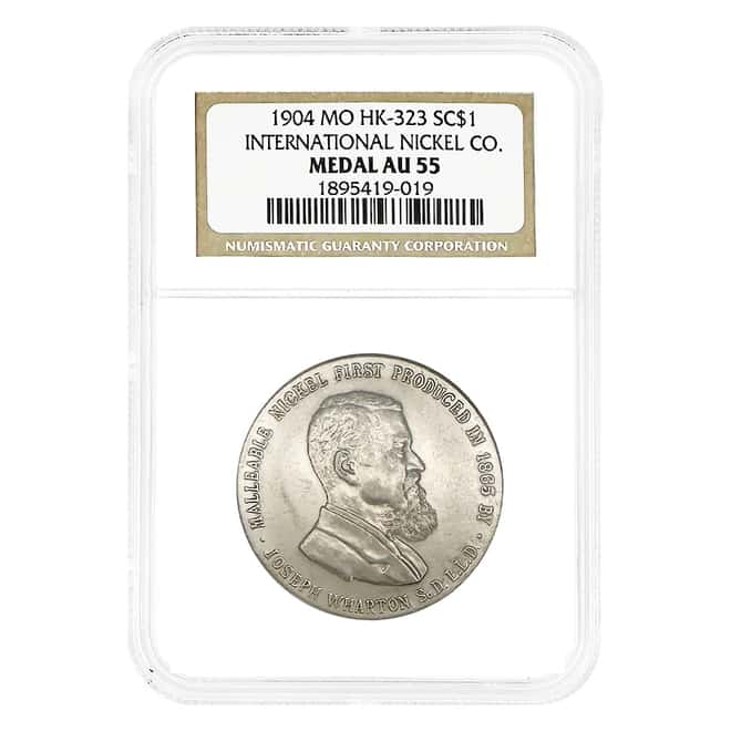 1904 MO HK-323 International Nickel Co. So-Called Dollar NGC AU 55