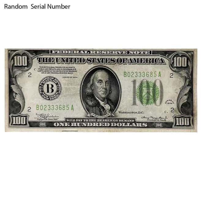 1934 $100 Federal Reserve Note United States Avg Circ