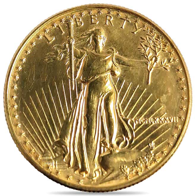 1987 1/2 oz $25 Gold American Eagle Abrasions