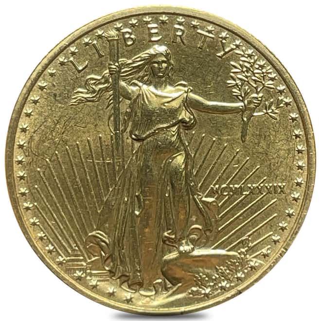 1989 1/4 oz Gold American Eagle MCMLXXXIX (Abrasions)