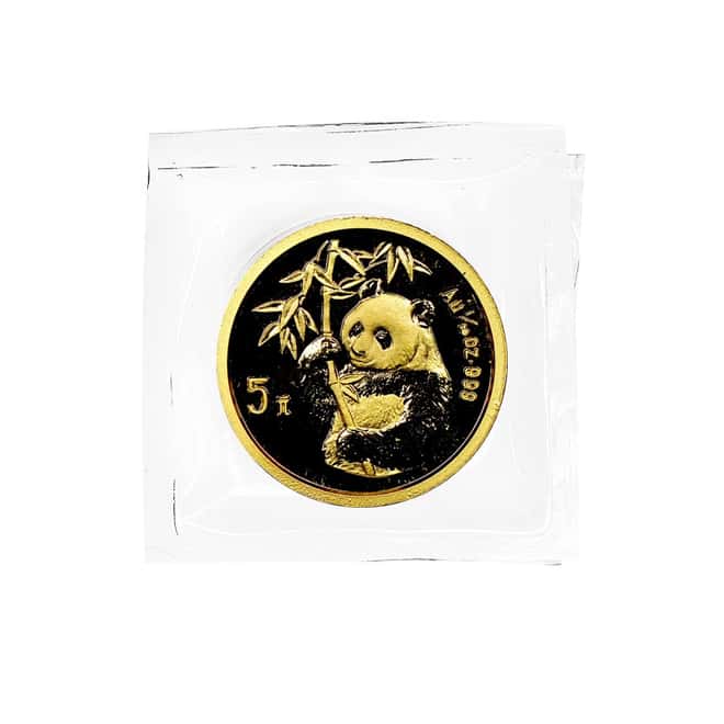 1995 1/20 oz Chinese Gold Panda 5 Yuan Small Date BU (Sealed)