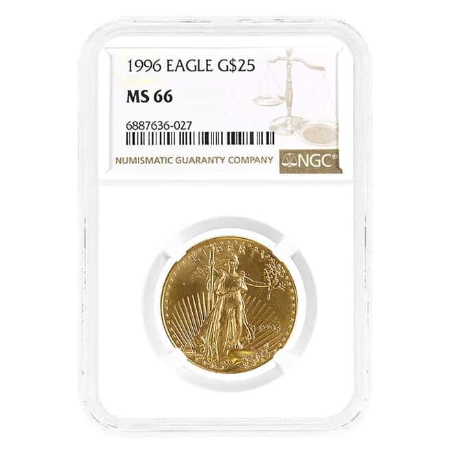 1996 1/2 oz $25 Gold American Eagle NGC MS 66