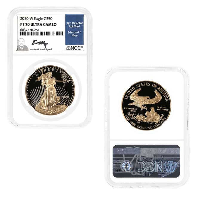 2020-W 1.85 oz Proof Gold Eagle 4-Coin Set NGC PF 70 (Moy)