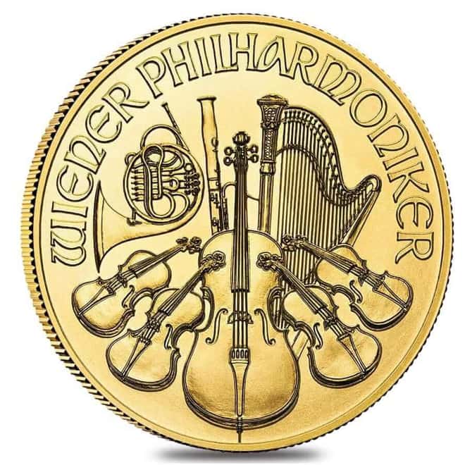 1/25 oz Austrian Gold Philharmonic Coin BU (Random Year)