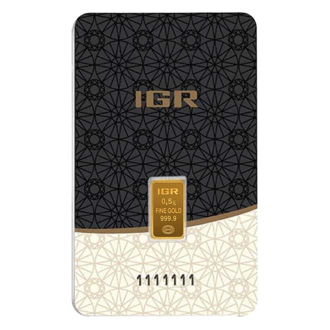 1/2 Gram Istanbul Gold Refinery (IGR) Bar .9999 Fine (in Assay)