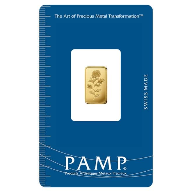 1 Gram PAMP Suisse Rosa Gold Bar .9999 Fine (in Assay)