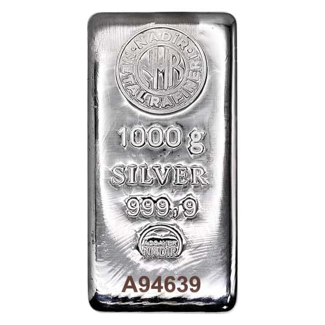 1 Kilo Nadir Refinery Silver Bar .9999 Fine