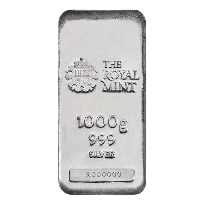 1 Kilo The Royal Mint Silver Cast Bar .999 Fine (w/Assay)