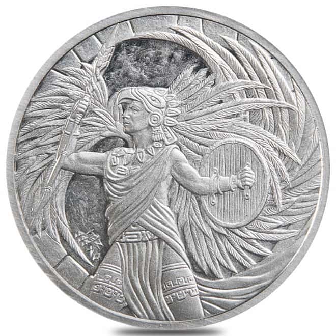 Tube of 20 - 1 oz Aztec Eagle Warrior Silver Round .999 Fine