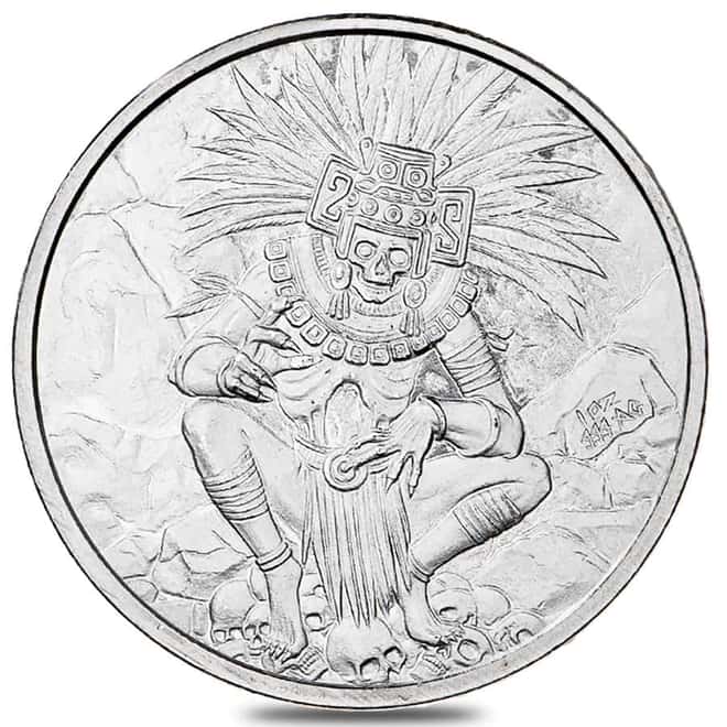 Tube of 20 - 1 oz Aztec God of Death Silver Round .999 Fine
