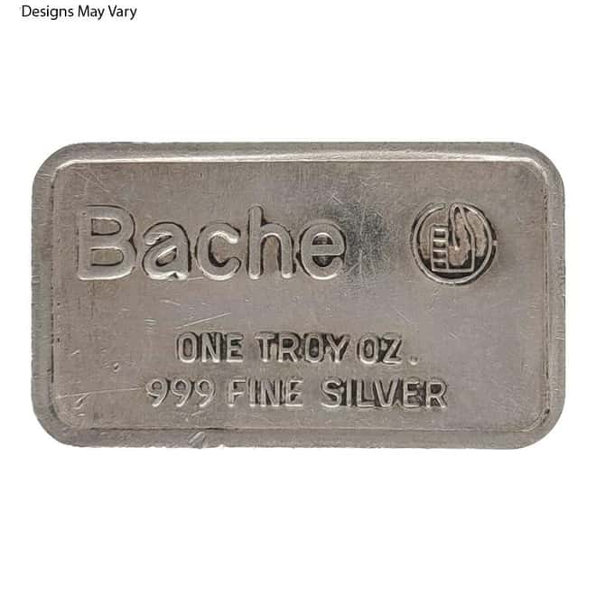 1 oz Bache Silver Bar .999 Fine