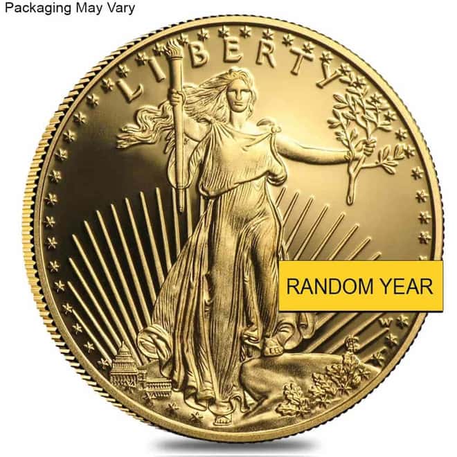 1 oz Proof Gold American Eagle $50 Coin w/Box & COA (Random Year)