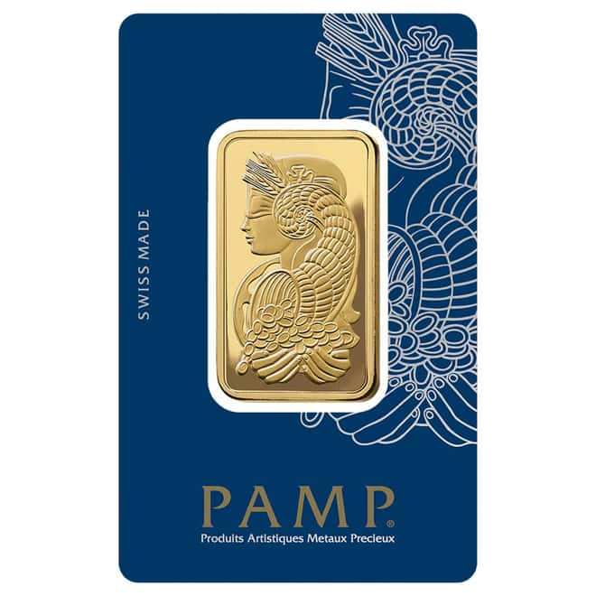1 oz Gold Bar PAMP Suisse Lady Fortuna Veriscan Carbon Neutral (in Assay)