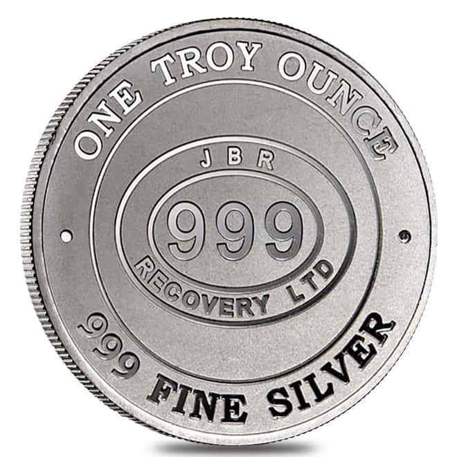 Tube of 20 - 1 oz JBR Silver Round .999 Fine